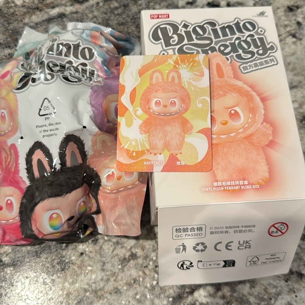 NEW Pop Mart Big Into Energy Labubu Vinyl Plush Pendant Blind Box  happiness - Picture 6 of 11